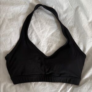 Buttery Soft Black Women's Halter Sports Bra